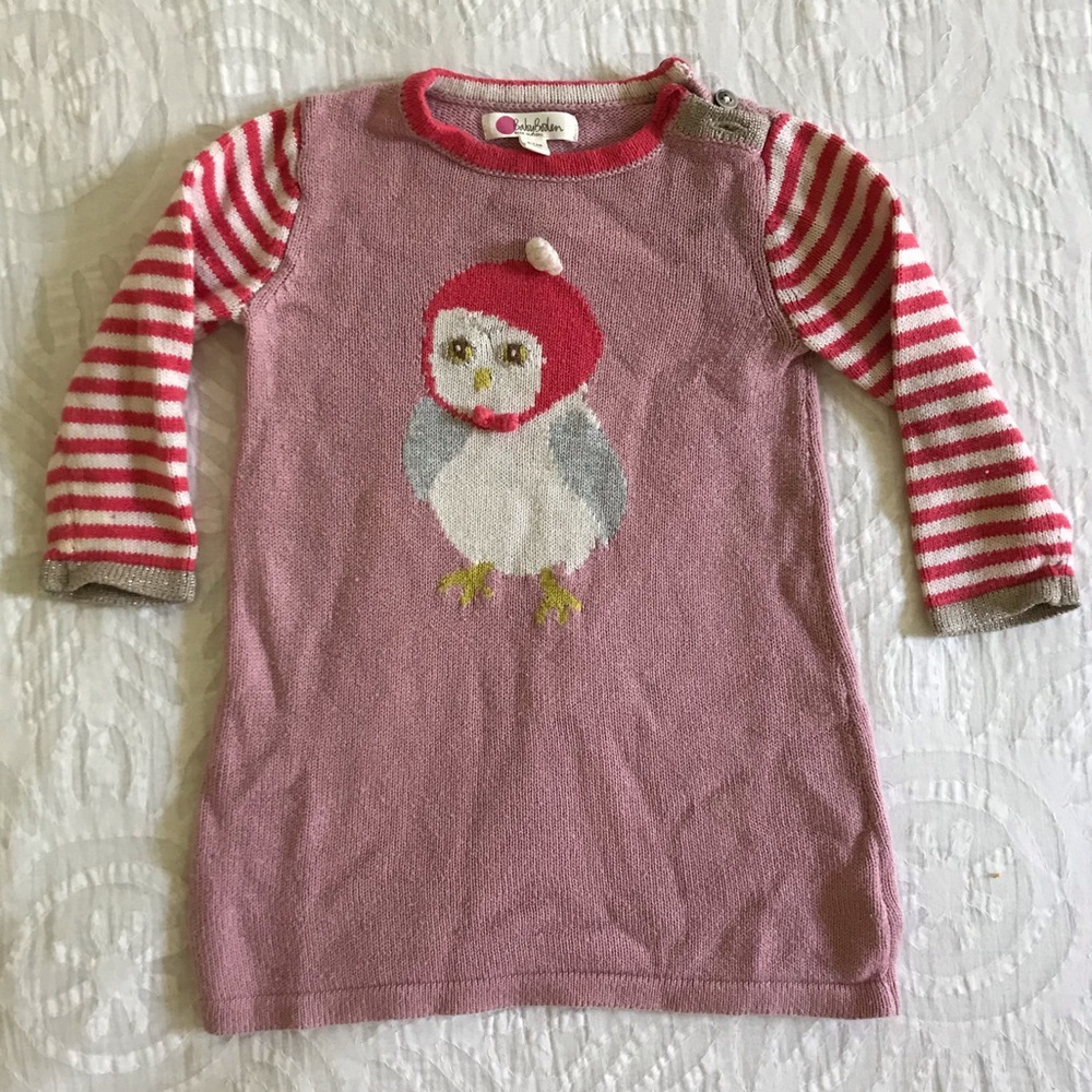 Baby Boden Owl Sweater Dress